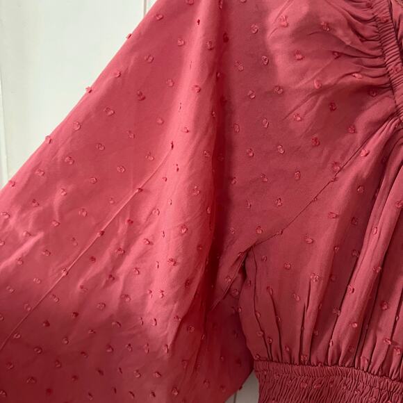 Urban Outfitters Clip Dot Smocked Long Sleeve Romper SZ M - Picture 8 of 10